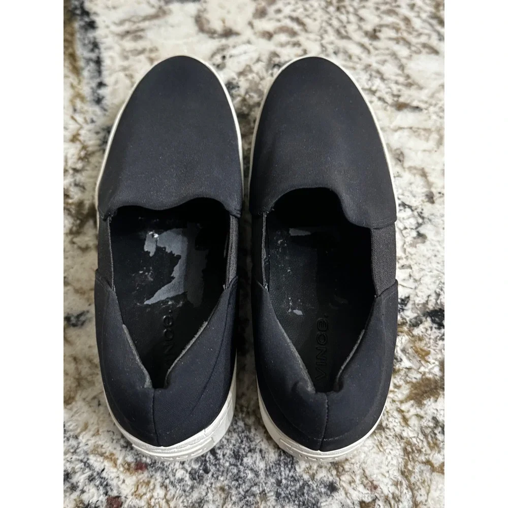 Vince Warren Black Neoprene Platform Slip On Sneakers Womens 6.5‎ EUR 36.5